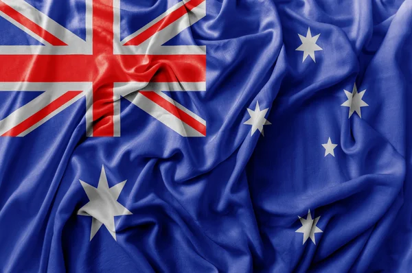 Ruffled ondeando bandera de Australia — Foto de Stock