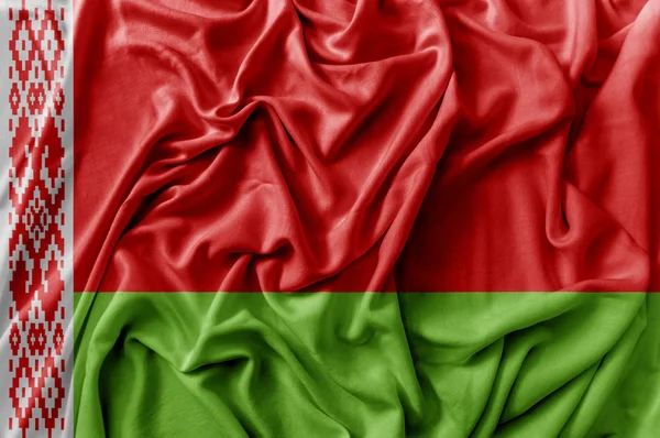 Ruffled acenando bandeira da Bielorrússia — Fotografia de Stock