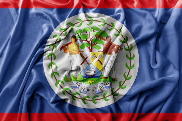 Ruffled waving Belize flag — Stock Photo, Image