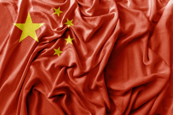 Ruffled ondeando bandera de China — Foto de Stock