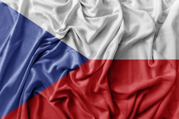 Ruffled ondeando bandera checa — Foto de Stock