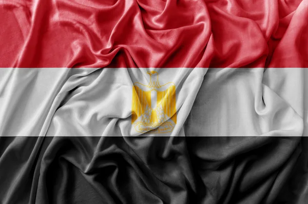 Gegolfde wuivende vlag van Egypte — Stockfoto