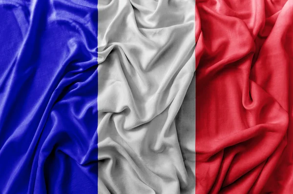 프랑스 국기를 흔들며 쓸 — 스톡 사진