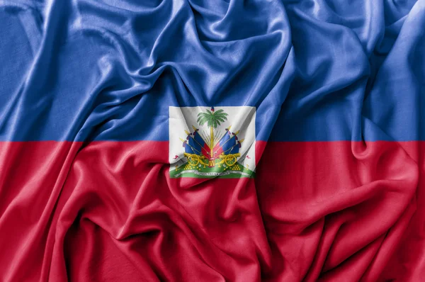 Gegolfde wuivende vlag van Haïti — Stockfoto