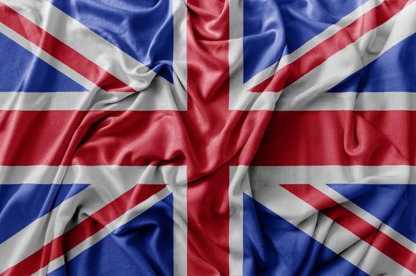 Rozcuchané vlající vlajka Velká Británie — Stock fotografie