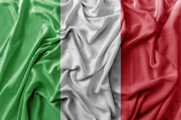 Gegolfde wuivende vlag van Italië — Stockfoto