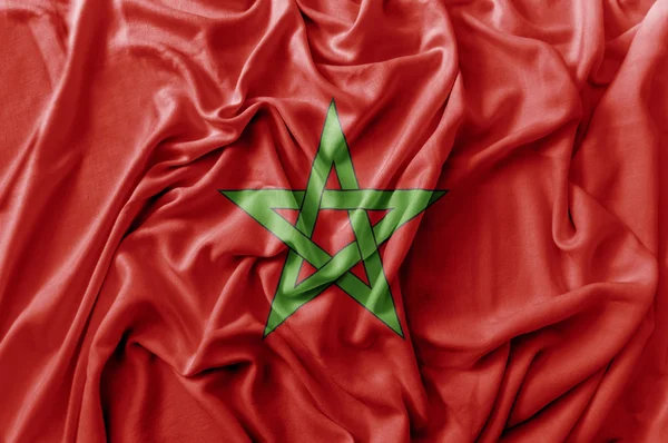 手を振るモロッコ旗をフリル — ストック写真