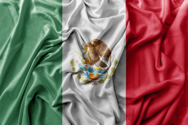 Fodros hullámzó mexikói zászló — Stock Fotó