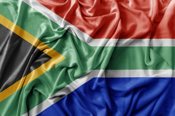 Fodros hullámzó Dél-afrikai Köztársaság lobogója — Stock Fotó