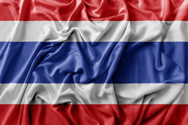 Ruffled acenando bandeira Tailândia — Fotografia de Stock