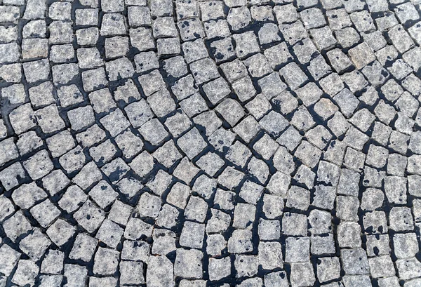 Grey cobblestone pavement background — Stock Photo, Image