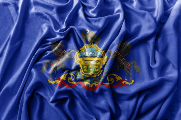 Ruggig vajande USA Pennsylvania flagga — Stockfoto