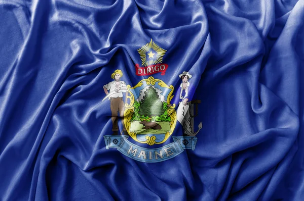 Fodros hullámzó Maine Egyesült Államok zászló — Stock Fotó