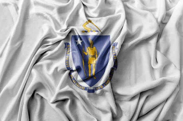 Potargane, macha flagą Stanów Zjednoczonych Massachusetts — Zdjęcie stockowe