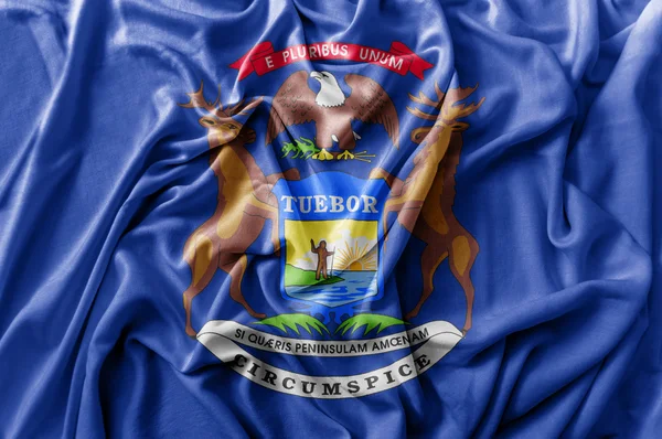 Fodros hullámzó Michigan USA zászló — Stock Fotó