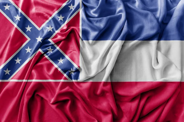 Gegolfde wuivende vlag van de Verenigde Staten Mississippi — Stockfoto