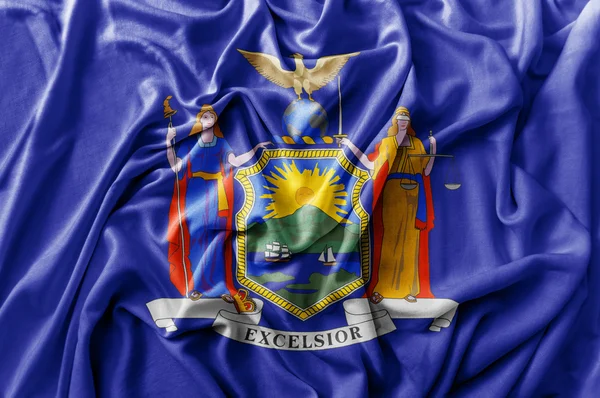 Fodros hullámzó Egyesült Államok New York-i zászló — Stock Fotó
