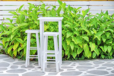 Beach club ahşap yüksek siting tabloyu açın