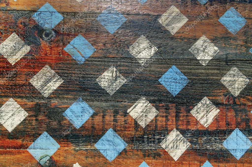 Wooden Background With Blue And White Small Squares Painted Stock Wooden Background With Blue And White Small Squares Painted Stock Photo