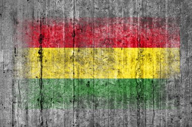 Arka plan doku gri üzerine beton boyalı Bolivya bayrak