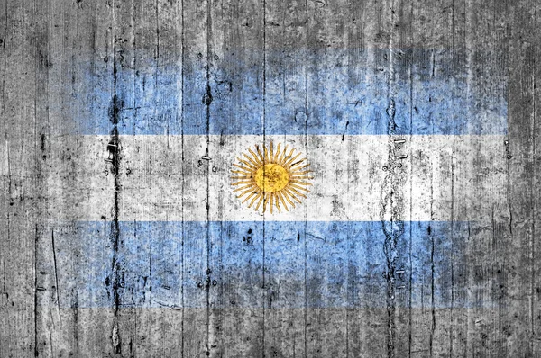 Bandera Argentina pintada sobre fondo textura gris hormigón — Foto de Stock