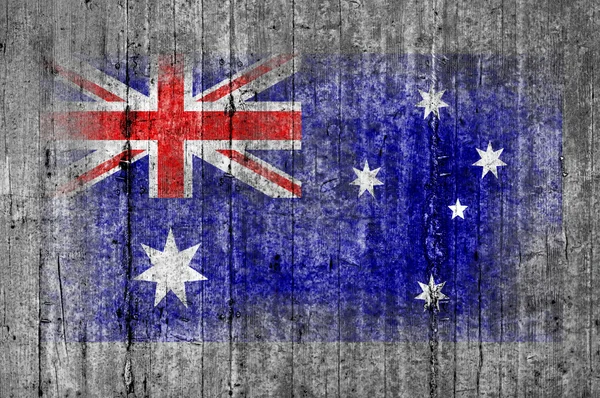 Austrália bandeira pintada sobre fundo textura cinza concreto — Fotografia de Stock