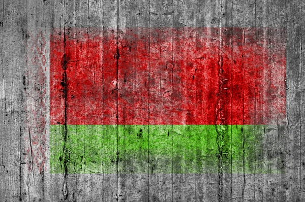 Bandeira da Bielorrússia pintada sobre fundo textura cinza concreto — Fotografia de Stock