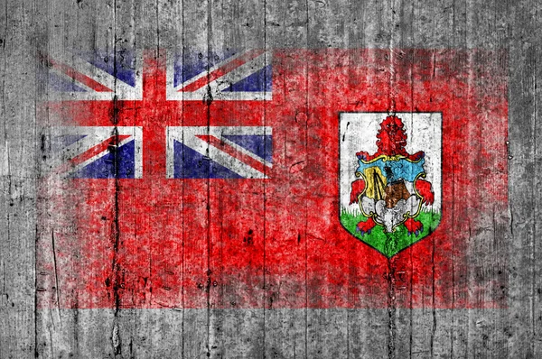 Флаг Бермудских островов окрашен на фоне серого бетона — стоковое фото