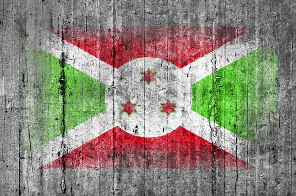 Burundi flag painted on background texture gray concrete — Stock Photo, Image