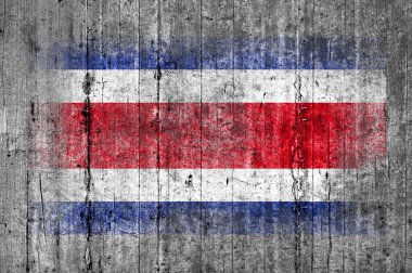 Arka plan doku gri üzerine beton boyalı Kosta Rika bayrak