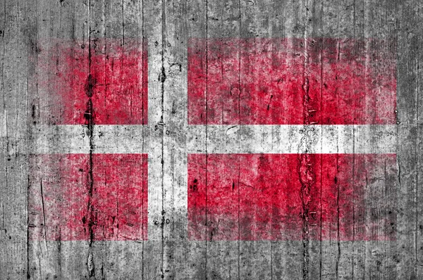 구체적인 배경 텍스처 회색에 그려진 덴마크 깃발 — 스톡 사진