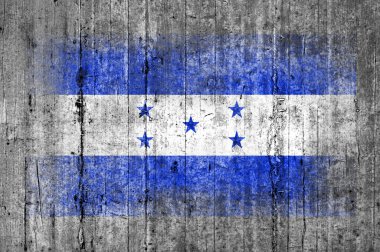 Arka plan doku gri üzerine beton boyalı Honduras bayrağı
