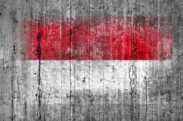 印尼国旗画在背景纹理灰色混凝土 — 图库照片