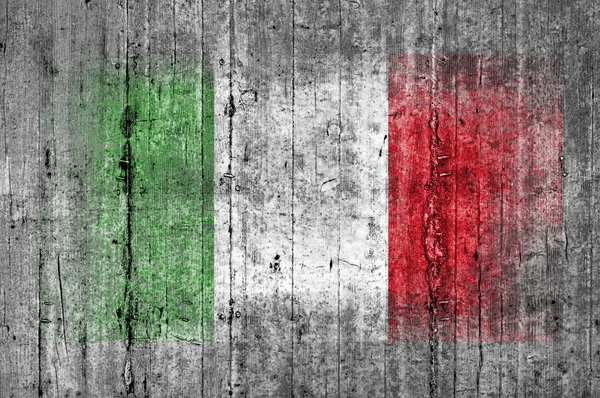 Bandera de Italia pintada sobre fondo textura gris hormigón — Foto de Stock