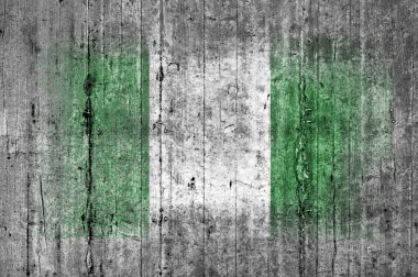 Arka plan doku gri üzerine beton boyalı Nijerya bayrak