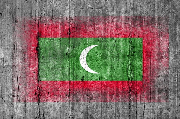 Maldív-szigetek zászló festett háttér textúra szürke beton — Stock Fotó