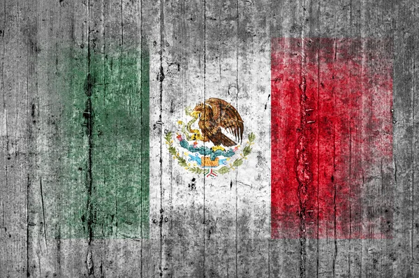 Mexico flag painted on background texture gray concrete — Stock Photo, Image