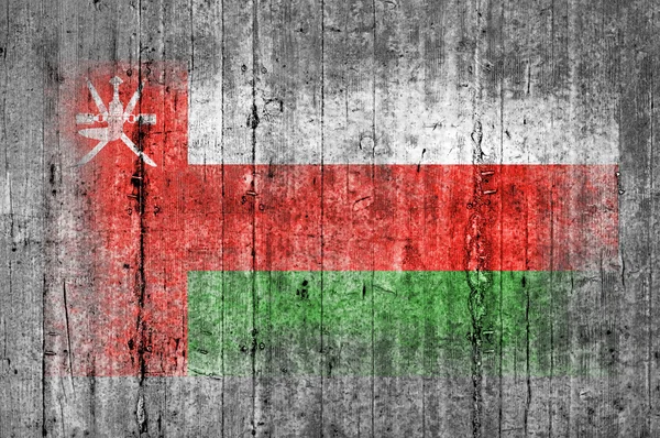 Oman flaggan målad på bakgrunden konsistens grå betong — Stockfoto