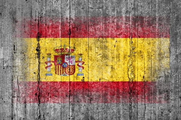 Bandera de España pintada sobre fondo textura gris hormigón — Foto de Stock