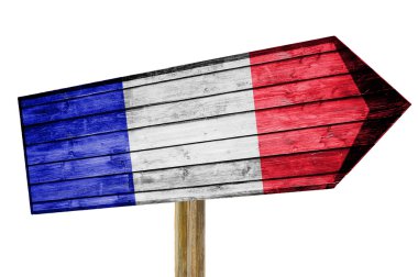 France flag wooden sign isolated on white clipart