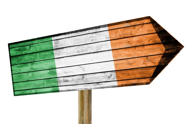 Ireland Flag wooden sign isolated on white — Stock Photo, Image