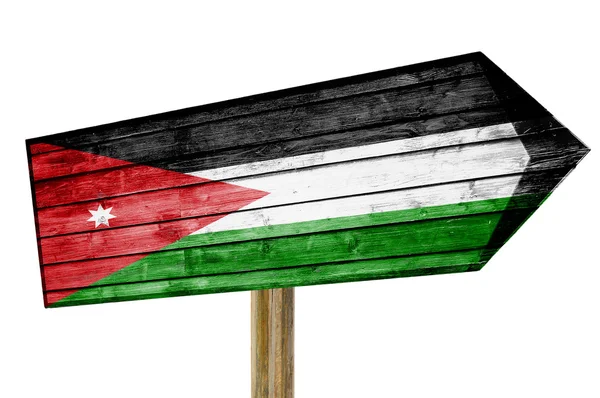 Houten teken Jordan Flag geïsoleerd op wit — Stockfoto