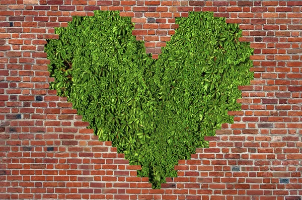 Hole shape heart inside brick wall, Symbol of love, brick wall h