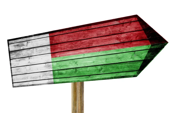 白で隔離マダガスカルの国旗の木製看板 — ストック写真