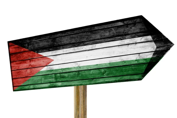 Palestina flagga träskylt isolerad på vit — Stockfoto