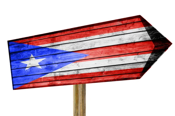 Puerto Rico Flag träskylt isolerad på vit — Stockfoto