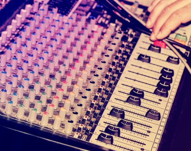 Rustik club closeup eski vintage kirli müzik karıştırıcı