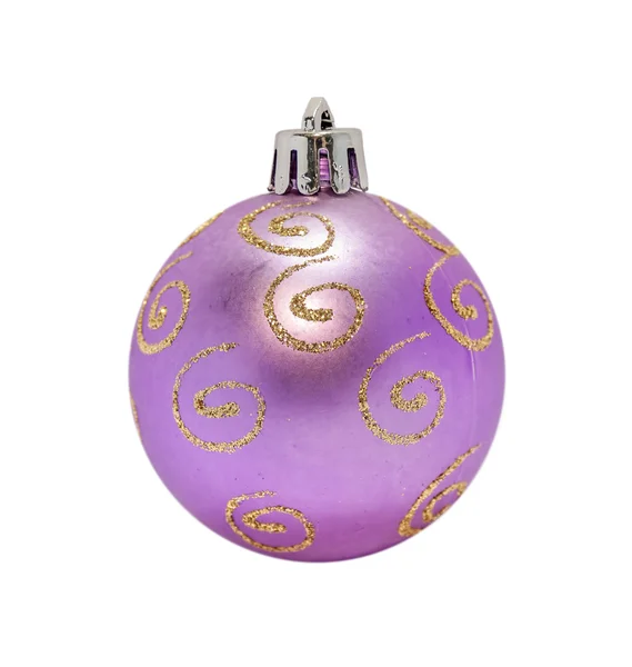 Christmas decorative purple ball on white background — Stock Photo, Image