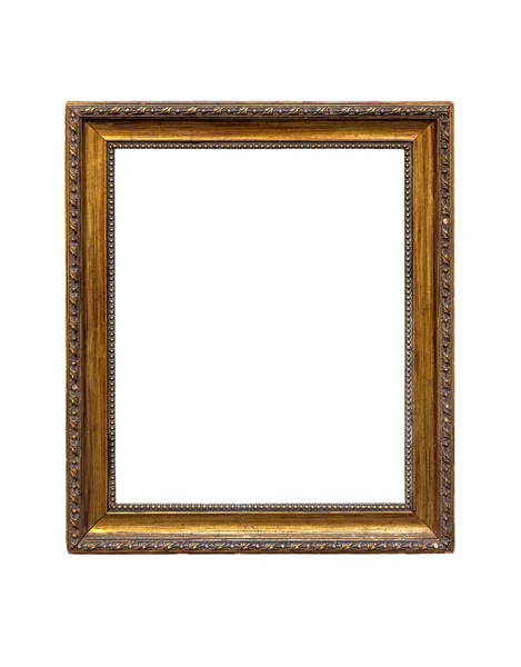 Quadro dourado antigo isolado no fundo branco — Fotografia de Stock