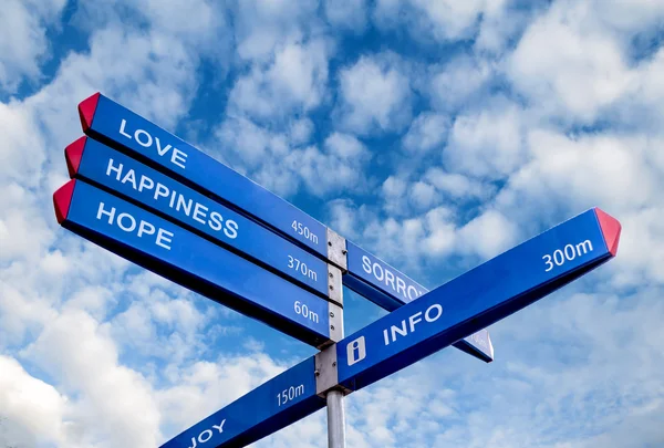 Relationship sign against a blue sky — Stock Photo, Image